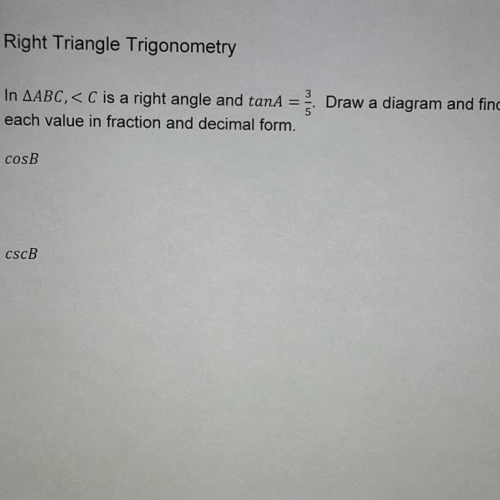 Right Triangle Trig Ratios Ex 6