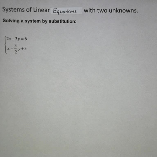 Systems of linear equations with two unknowns Ex 5