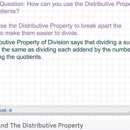 Fourth Grade - Lesson 4.6 Dividing With The Distributive Property