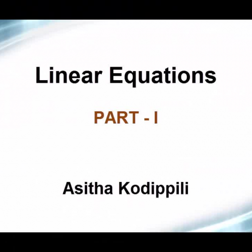 Linear Equations: Part 1