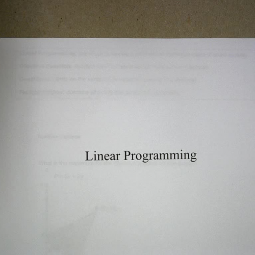 Linear Programming Ex 1