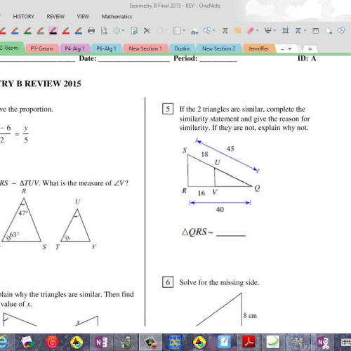 Geom 2nd Sem Final Review Part 1 - probs  1 - 19 Video