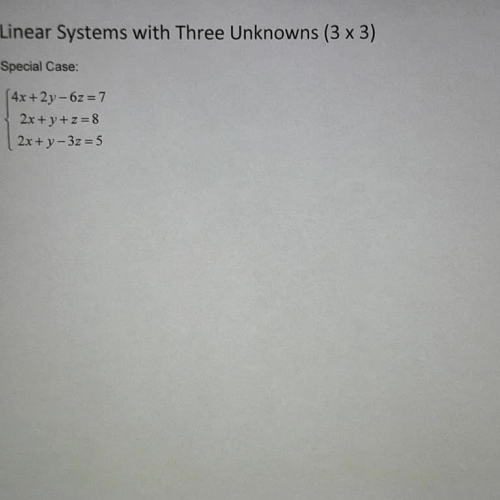 Systems of linear equations with three unknowns Ex 5