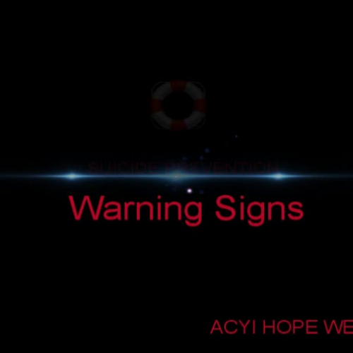 Hope Week Suicide Prevention Warning Signs