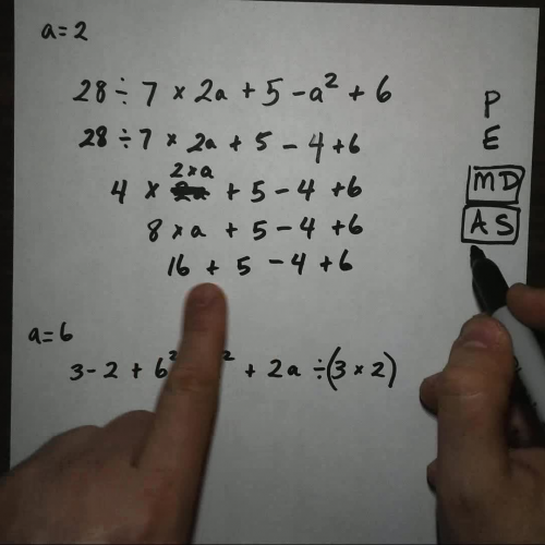 Evaluating Algebraic Expressions Using Order of Operations