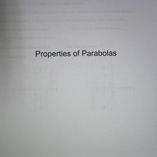 Properties of Quadratic Graphs Ex 1