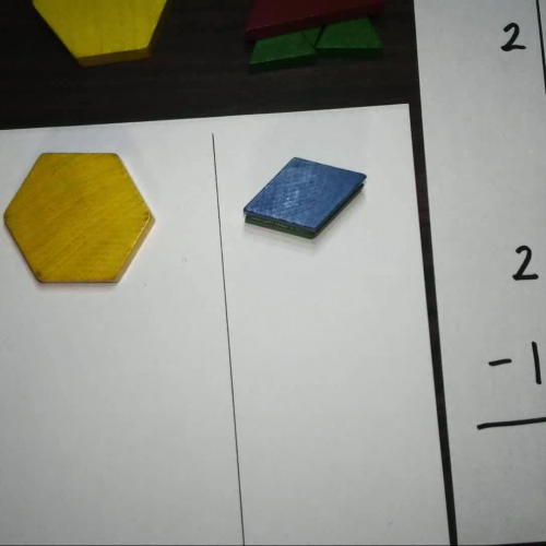 Subtracting Mixed Numbers Using Pattern Blocks 2