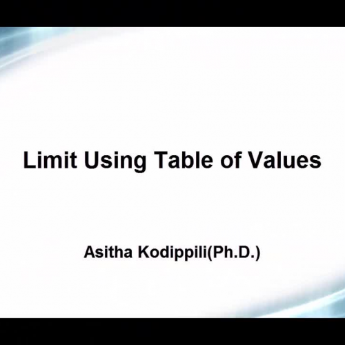 Limits: Using Table of Values