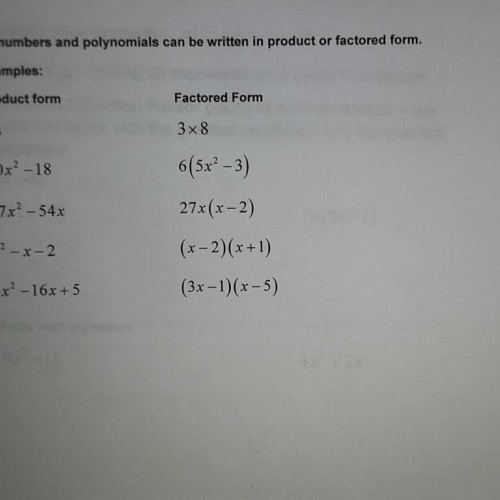 Forms of Quadratics (Factoring) Ex 1