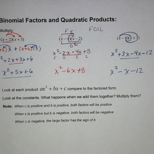 Forms of Quadratics (Factoring) Ex 3