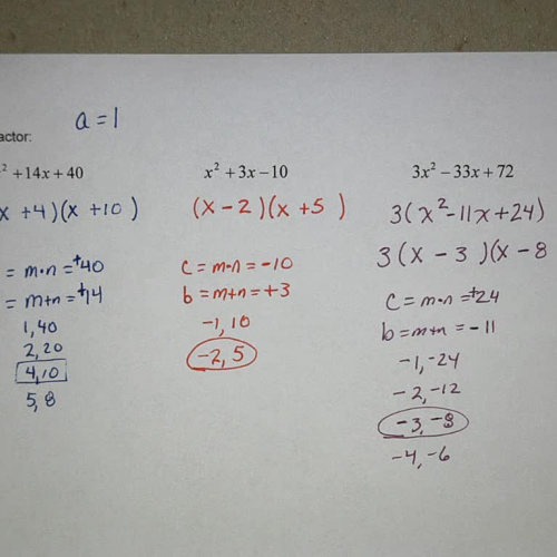 Forms of Quadratics (Factoring) Ex 4