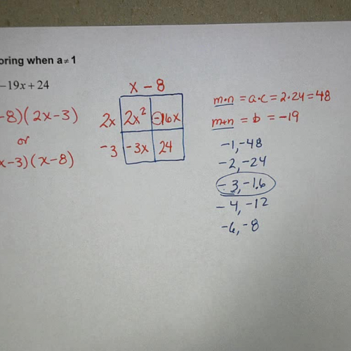 Forms of Quadratics (Factoring) Ex 6