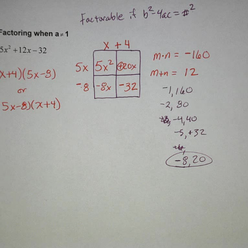Forms of Quadratics (Factoring) Ex 7