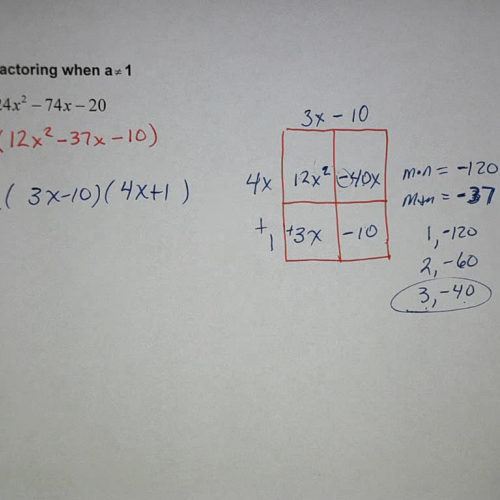 Forms of Quadratics (Factoring) Ex 9