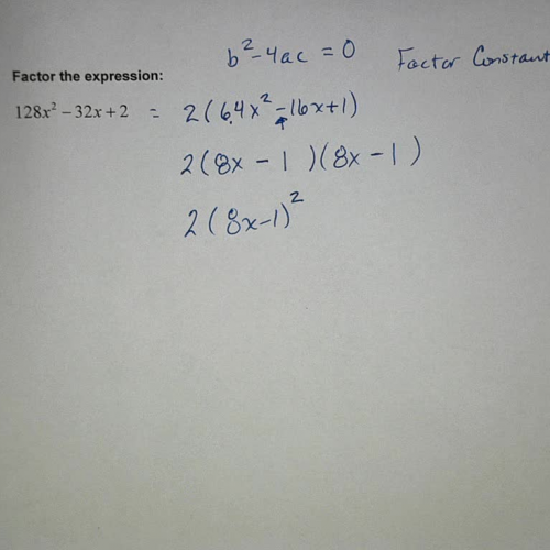 Forms of Quadratics (Factoring) Ex 13