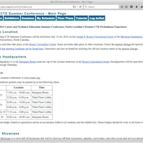 Tutorial for the 2015 NC CTE Conference eProgram