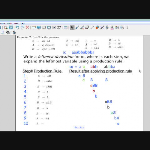 Derive string from a context free grammar