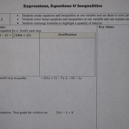 Expressions, Equations & Inequalities-Task Card Video