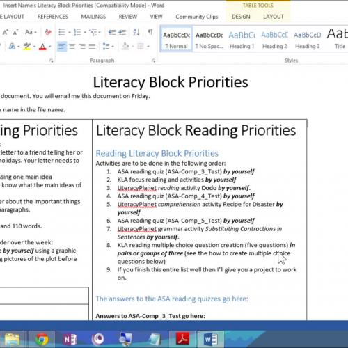 Literacy Block How To (Term 3 2015)