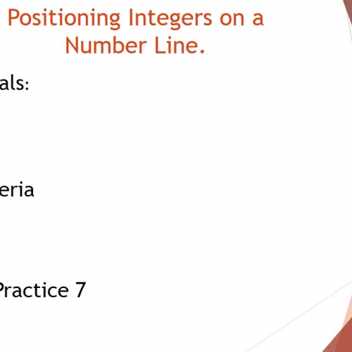 Positioning Integes on a Number Line