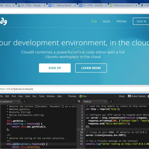 Lesson 1 - Video 03 - Setting Up Cloud 9 and Basic HTML Layout