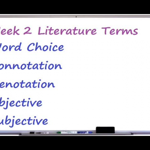 Week 2- Word Choice, Connotation, Denotation, Objective, Subjective