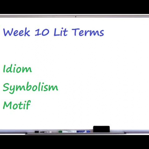 Week 10 Lit Terms- Idiom, Symbolism, Motif