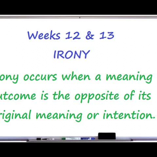 Weeks 12 & 13- Irony