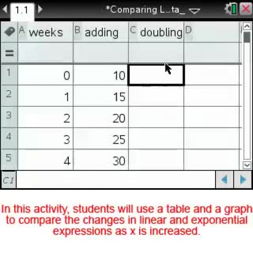 Comparing Linear and Exponential Data [Math Nspired Preview Video]