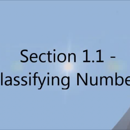 Section 1.1 - Classifying Numbers