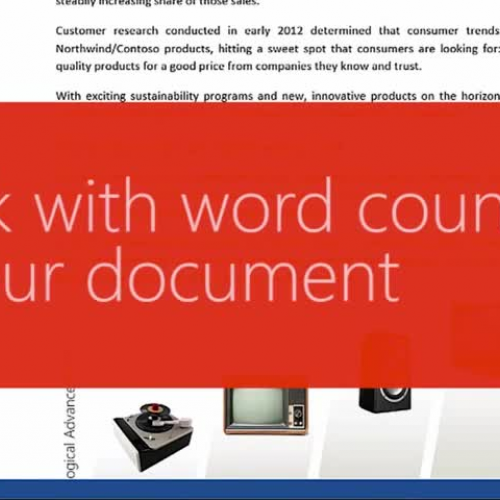 Work with word counts in your document