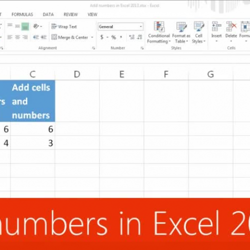 Add numbers in Excel 2013