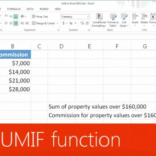 The SUMIF function 