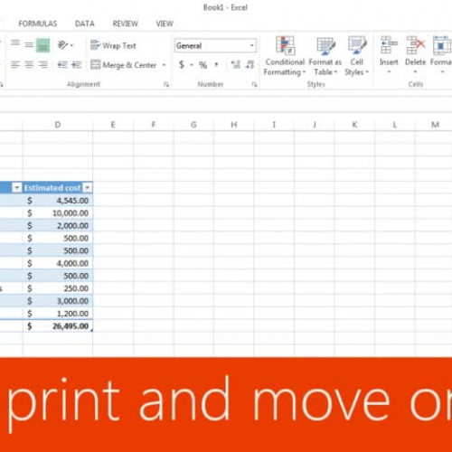 Save and print an Excel workbook 