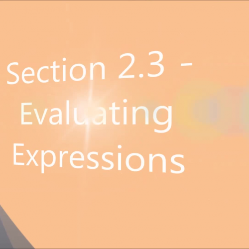 Section 2.3 - Evaluating Expressions