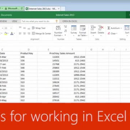 Top tips for working in Excel Online 