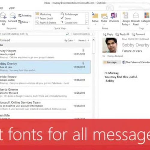 Format fonts for all messages 