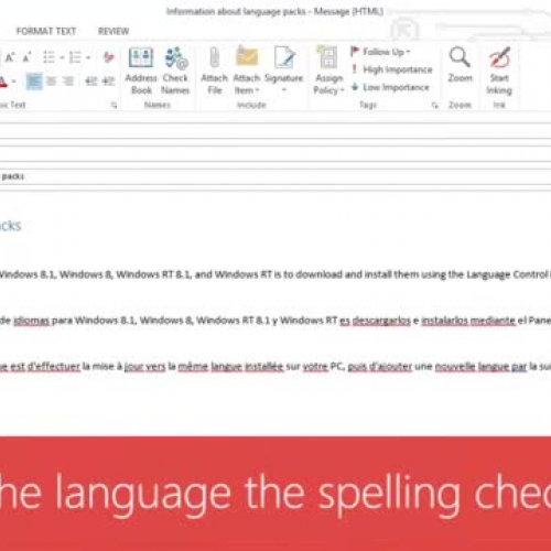 Change the language the spelling checker uses 