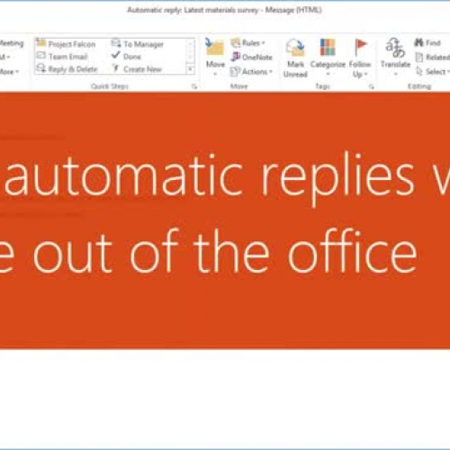 Setting up automatic replies and inbox rules in Outlook Training 