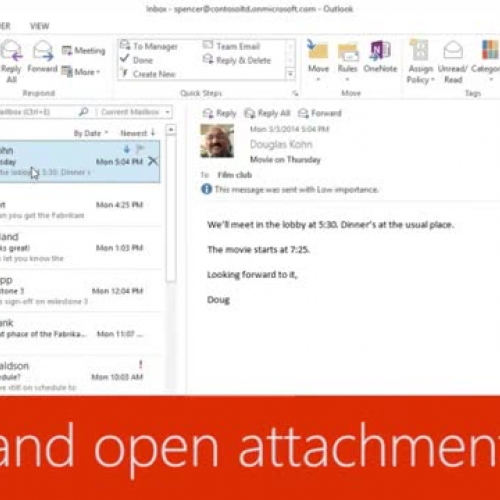 Send and open attachments