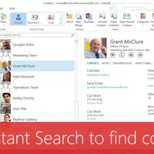 Use Instant Search to find contacts