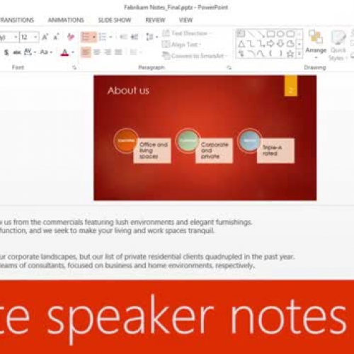 Create speaker notes 