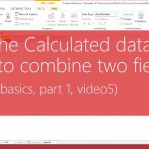 Use the Calculated data type to combine fields 