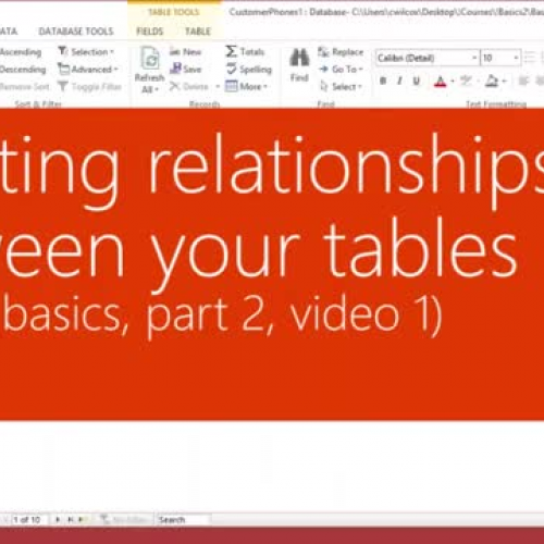 Creating relationships between your tables 