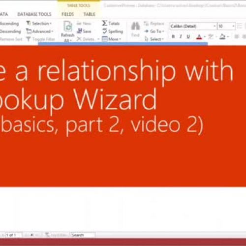 Create a relationship with the Lookup Wizard 