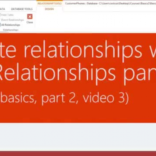 Create relationships with the Relationships Pane 