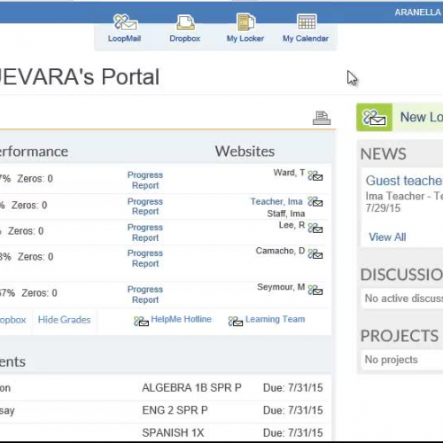 Student Overview of School Loop (July 2015 Release)