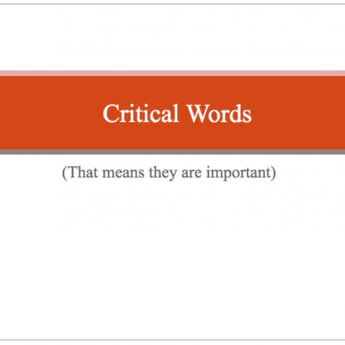 Critical Words presentation