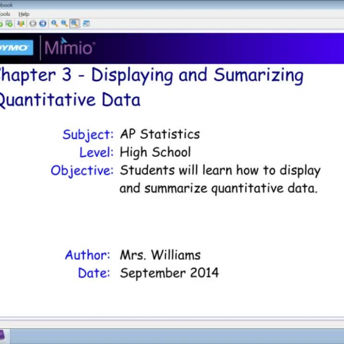 Chapter 3 - Displaying and Summarizing Quantitative Data - Part 1