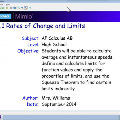 2.1 - Rates of Change and Limits
